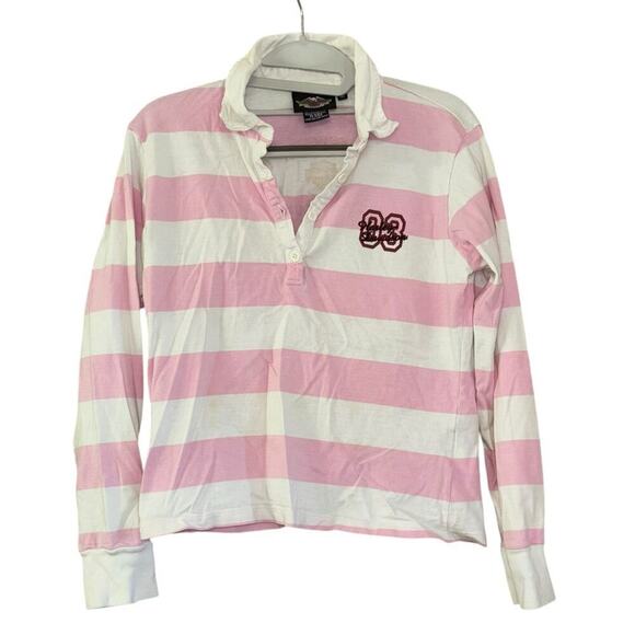 Vintage Harley Davidson Y2K Preppy Polo Women’s M 100% Cotton Biker Bikercore - Picture 1 of 14
